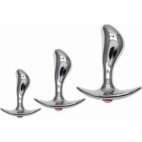 3 Pcs/Set Of Metal Ship Anchor Seat Analplug Butt Masturbation G Spot Dilator With Drill Thumb Butt Plug Massager Toys For Adult