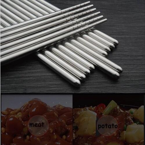 5 Pair Stainless Steel Eating Chopsticks Metal Baby Chopsticks For Sushi Chinese Style Chopsticks Tableware Sushi Sticks Kids