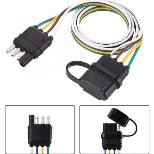 Adapters Sockets 6-24V 4 Pin Flat Trailer Plug Socket Wiring Connector Adapter for Caravan Towbar Towing accesorios automovil