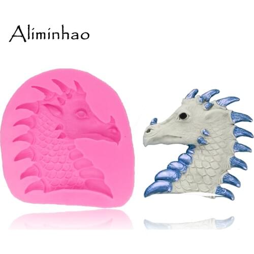 B1404 Cake Mold Dinosaurs DIY Silicone Fondant Baking Tool Chocolate Cookie Mould Resin Decorative Craft DIY Mold