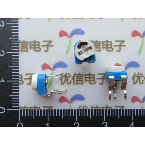 Free shipping Horizontal 103 (10K) blue and white adjustable resistance / variable Resistor