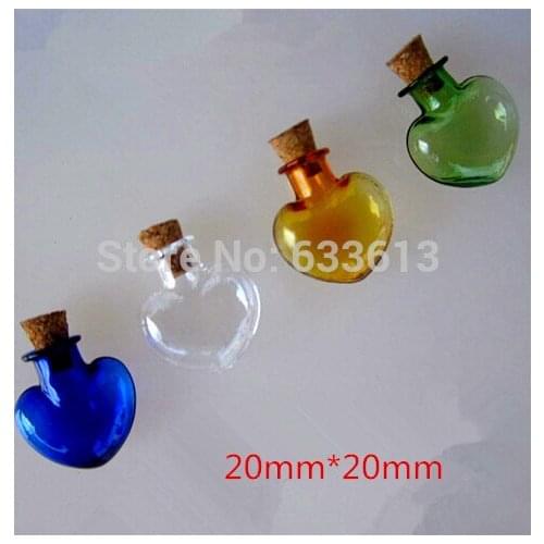Freeshipping Wholesale 100pcs/lot Mixed Heart Glass Vial Pendant Bottles Cork Vial Wishing Bottle BT789 (wish bottle)