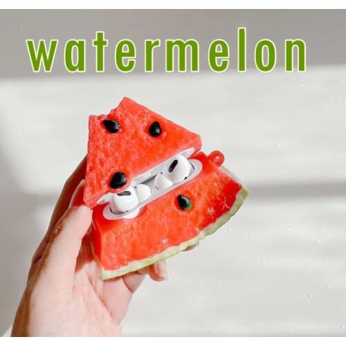 3D Summer Watermelon Cute Wireless Bluetooth Earphone Case Cover For Airpods 12 Silicone Charging Box Protective For Airpods Pro