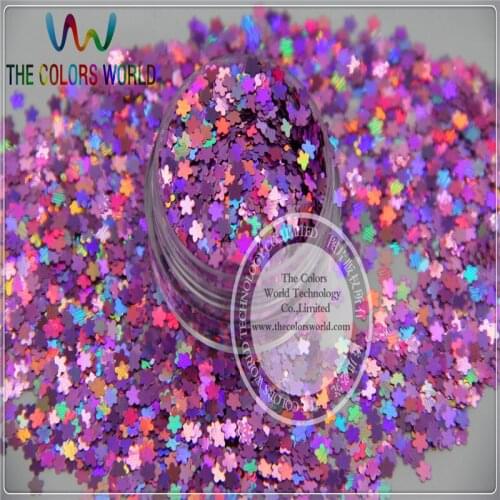 FL-91 Flower shape Size 3 mm laser holographic Peach Color Glitter paillette spangle for Nail Art and DIY supplies1pack=50g