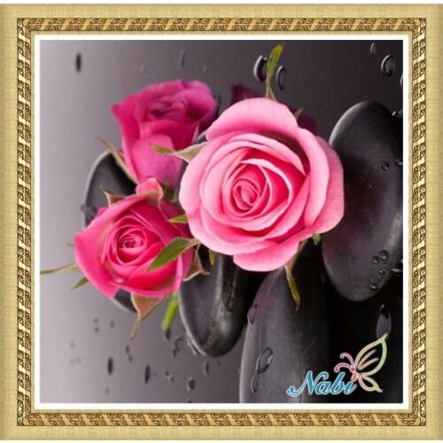 Flower rose Modular 3d diy pictures 2367R - Round Diamond embroidery cross stitch diamond mosaic painting