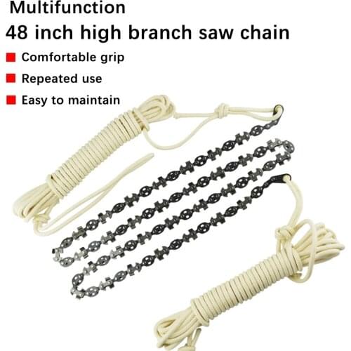 Outdoor High Branch Hand Rope Saw Garden Chain Felling Pruning Household Gardening Camping Field Survival Pruning Tool 48 Inch