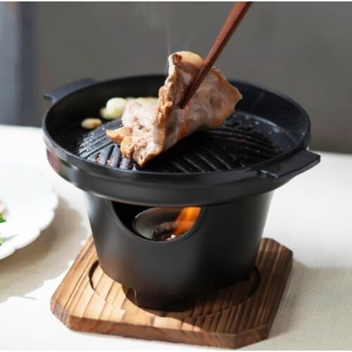 Household single man Mini barbecue grill table grill BBQ Korean cuisine non-stick barbecue dish Hotel teppanyaki 080