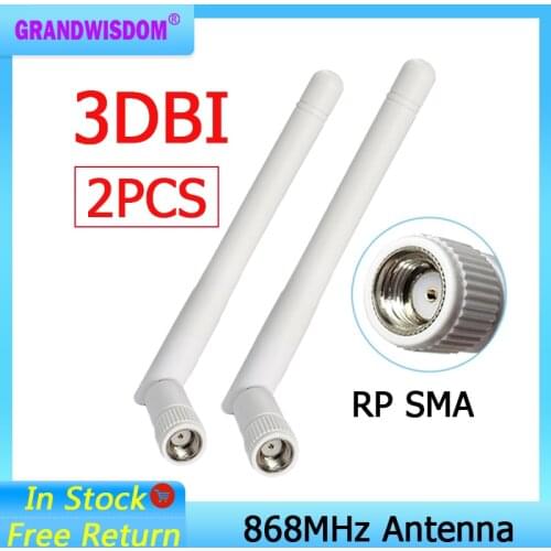 2pcs 868MHz 915MHz Antenna 3dbi RP-SMA Connector GSM 915 MHz 868 MHz antena outdoor signal repeater antenne waterproof Lorawan