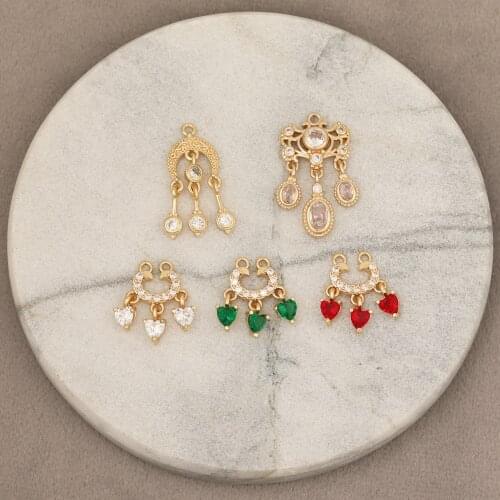 HAOSAW 4Pcs Jewelry Accessories/DIY/Hand Made/CZ Charms/Crystal Pendants For Earrings & Necklace/Jewelry Findings & Components