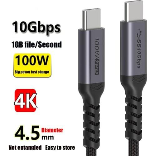 USB 3.1 Type-C 100W Gen2 USB C to C cable 10Gbps Sync data PD Video Type C Cord for Macbook Air ipad pro matebook Android P30 S9