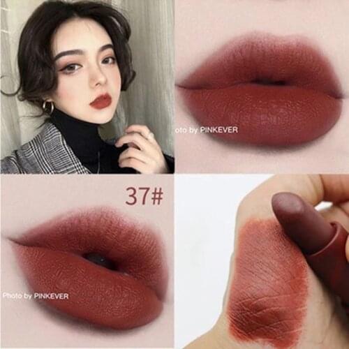Miss Rose lip makeup lipstick smooth not dry fruit smell cream long lasting Rose red dark brow cherry matte lipstick MS058