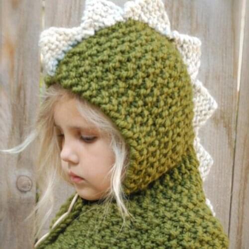 Fashion Cute Baby Kids Knited Crochet Dinosaur Clothes Photo Outfits Hat Photography Baby Hats Caps for 2-10Yrs Boys Girls