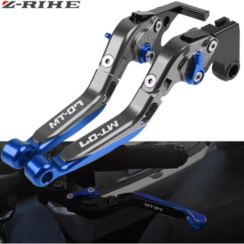 Motorcycle Accessories CNC Adjustable Brake Clutch Levers Handlebar Hand Grips For YAMAHA MT-07 MT 07 MT07 FZ-07 2014 2015-2018