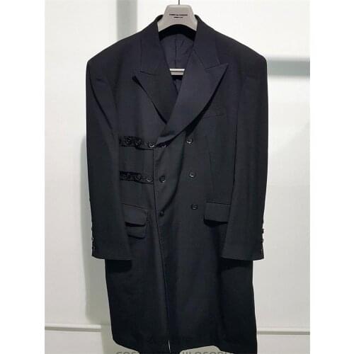 Mens new customizable new mens stage ensembles double breasted suit in the long loose multi-button suit