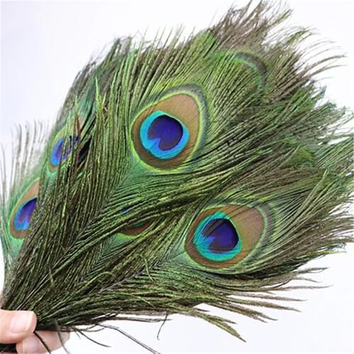 20PCS Natural Real Peacock feather 25-33CM High quality Big Eyes feathers for DIY Jewelry Home Decorative Peacock Plume