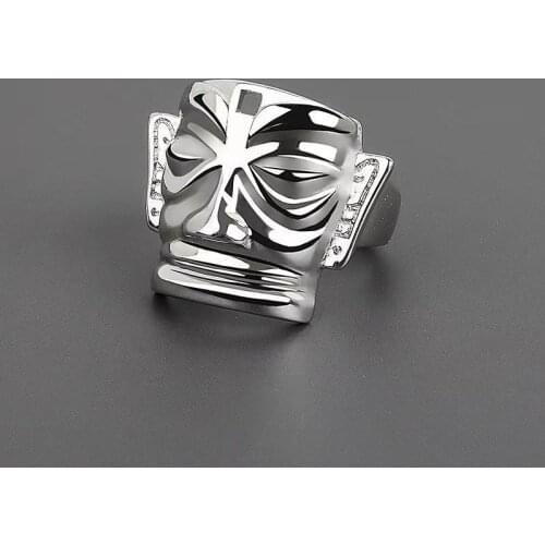 New 2021 Fashion Domineering Personality Vintage Silver/gold Color Mask Resizable Rings for Men Women Gothic Punk Luxury Jewelry
