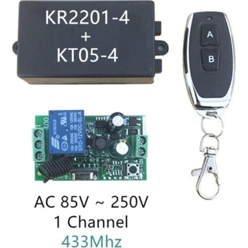 AC 220V 1CH RF 433MHz Wireless Remote Control Switch Module Learning Code Relay