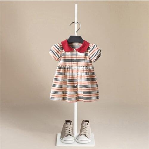 Girl Dress 2020 New Baby Dresses Stripe Short Sleeve Cartoon Birthday Dress Female Baby Summer Clothes Kids Girl Clothes
