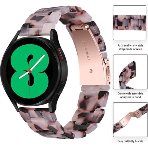 20mm 22mm Resin Strap for Samsung Galaxy Watch 3 Band 42mm 46mm Active 2 Stainless Steel Buckle Bracelet for Huawei gt Watchband