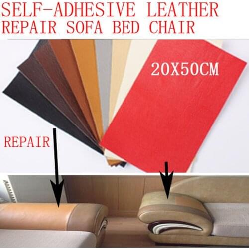 Repair leather sticker patch self-adhesive pu for car seat chair bed sofa bag dog bite hole fix renew 20x50cm reuse old leather