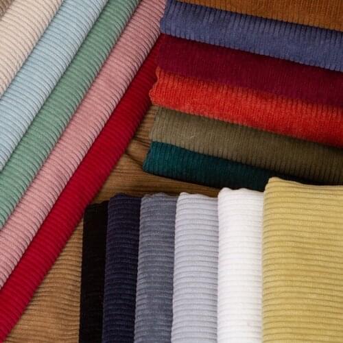 Width 59'' Solid Color Simple Comfortable Striped Corduroy Fabric By The Half Yard For Coat Shirt Pants Pillow Cover Material