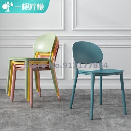 Nordic ins home modern minimalist desk chair stool dining table dining chair thickened plastic chair chair