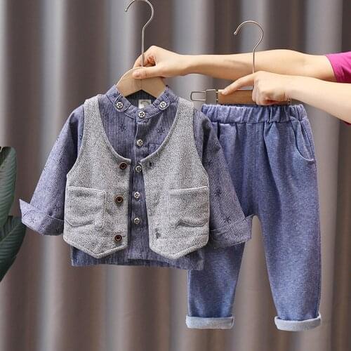 Korean Version Spring and Autumn Baby Suit Boy Clothes Modern Design Creative Baby Kleding Jongen Clothes Baby Set BD50YE