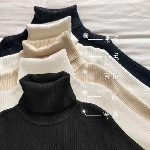 Woman Sweaters Autumn Winter Coat Slim Fit Inner Wear Turtleneck Long-Sleeved Sweater Womens Sweater