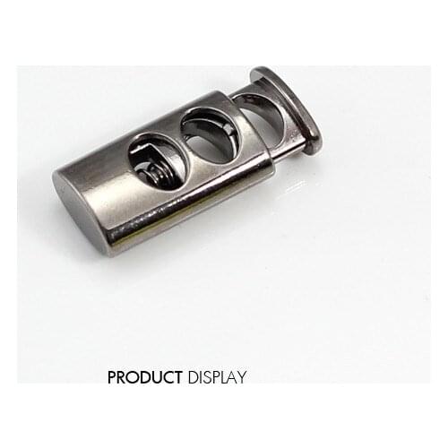 10pcs METAL Spring Stopper Toggle Clasp Buckle Double Holes Cord Locks Button Drawstring Stops End Clasp