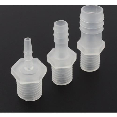 5pcs M14 M16 Male Thread To 3.9~16mm Food Grade PP Straight Connectors Aquarium Fish Tank Adapter Air Pump Aerator Hose Joints