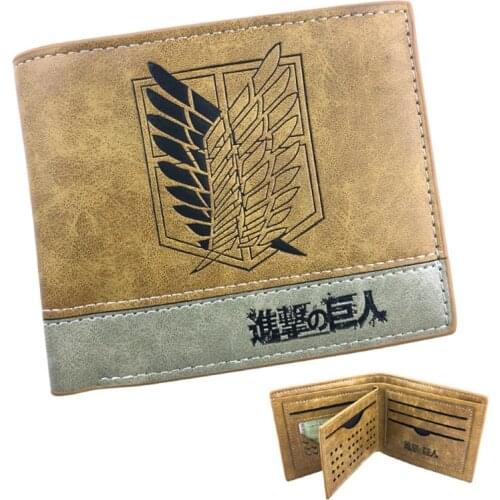 Anime Attack On Titan Wallet Cartoon Wings Of Shingeki Men Money ID Card Short Canvas Wallet Pouch Purse