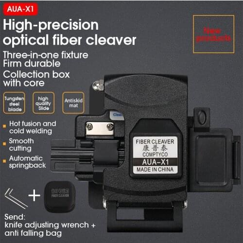 AUA-X1 Optical Fiber cleaver with waste fiber box, fiber optic cable cutter, fiber fusion splicer cutter