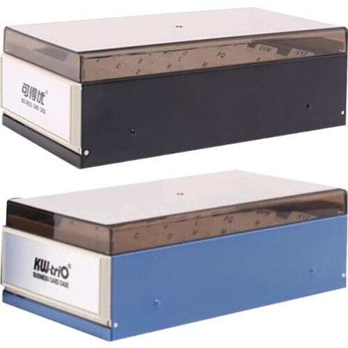 Name Card Storage Case with Lables Business Card Storage Container with Sliding Lid Office Desk Organzier Accessories