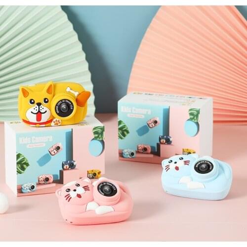 Children Cartoon Toy Cameras Animal Cats Dogs Style Kawaii Digital Camera Kids Mini Toy Cameras Two Lens Camera Toys & Gifts