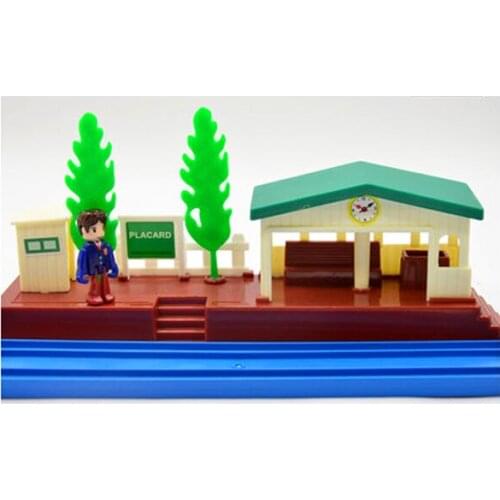 D1041 Suitable for electric train scene accessories (rural station set) Compatible with plastic train tracks