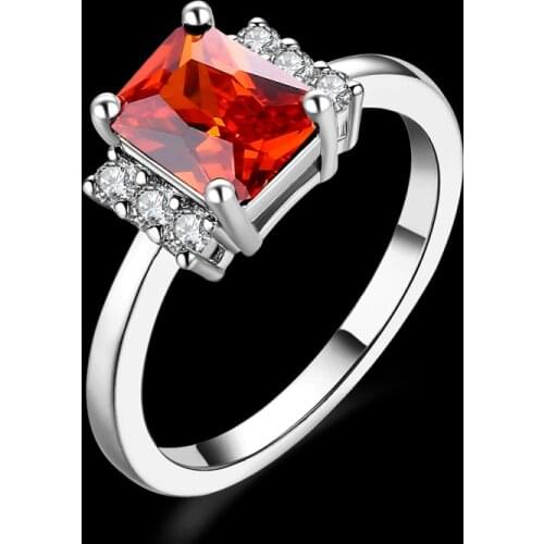Garilina Fashion jewelry Romantic Garnet silver color womens Anniversary ring AR2253