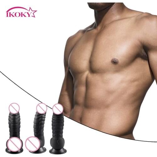 IKOKY Orgasm Massage Dinosaur Scales Dildo With Suction Cup G-spot Stimuate Strapon Big Dick Real Huge Cock Female Adult Sex Toy