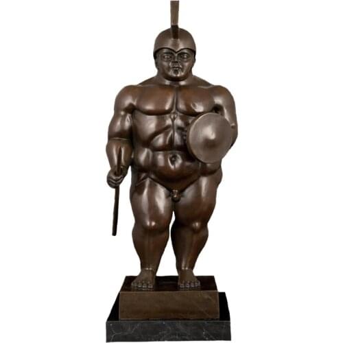 Ivorique DS-497 Abstract Bronze Famous Statue Botero reproduction sculpture bronze fat warrior soldier Figurines for collectible