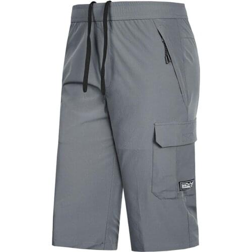 Summer Men Beach Shorts Plus Size Casual Beach Short Pants Solid Color Quick-dry Loose Drawstring Sports Trunks