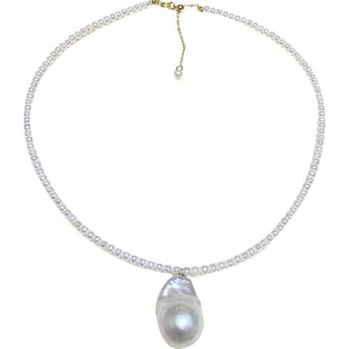 MADALENA SARARA 12-13mm Baroque Shape Freshwater Pearl Jewelry Set Women Necklace Moms Gift