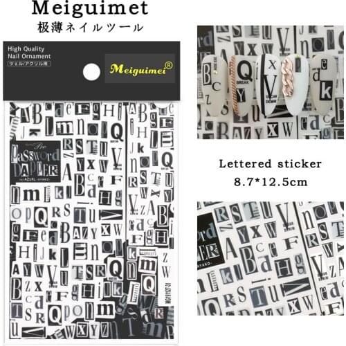 Lettered Sticker On Nails For nail art 3D Flowers Feathers Nail Design Water Transfer Decals Nail Art Decorations Beauty Tips