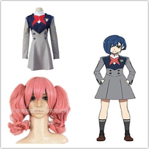 2020 New DARLING in the FRANXX Cosplay Costume Ichigo Code 015 Uniform Dress Uniform Halloween Wigs Carnival Cosplay Costumes