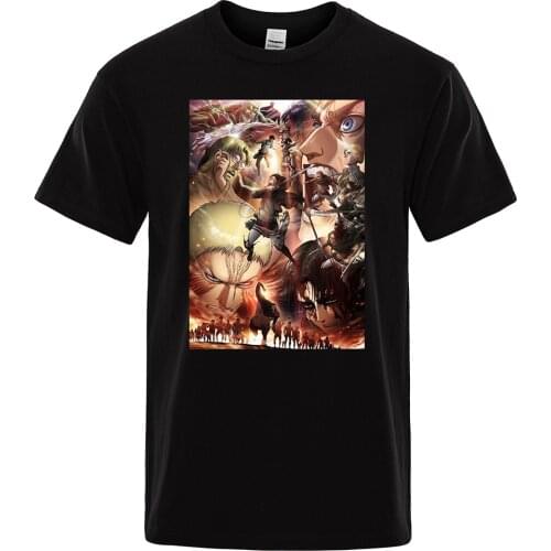 Attack on Titan Japan anime Mens Tshirts Vintage Brand Casual T Shirt Fashion Breathable Loose Pattern O-Neck Men T-Shirts Tops