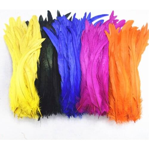 Wholesale 100Pcs/Lot 25-30CM Natural Rooster tail Feathers Colorful Cheap Feathers For Crafts Decoration Christma Pheasant Plume