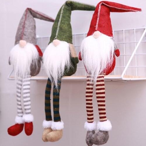 Christmas Decoration Cute Sitting Long-legged Elf Festival New Year Dinner Party Christmas Decorations for Home Party Decor