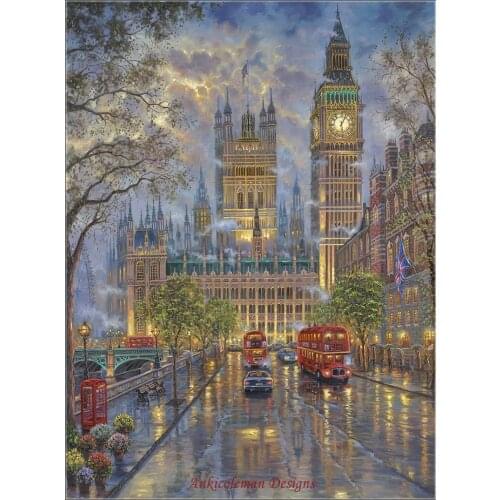 Needlework for embroidery DIY DMC High Quality - Counted Cross Stitch Kits 14 ct Oil painting - London with Big Ben