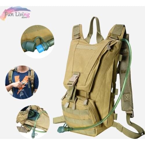 Sport Tactical Hydration Pack Backpack with 2.5L Water Bladder Lightweight Durable Daypack for Hiking Cycling Camping Biking