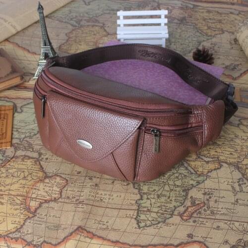 Genuine Leather Belt Waist Bag Men Travel Phone Pouch Wallet Fashion Brand Messenger Shoulder Bags Fanny Pack Chest Bag For Male