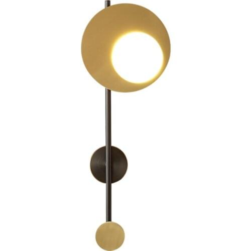 Full copper line LED wall lamps study living room study background Nordic bedroom bedside aisle wall sconces lights fixtures