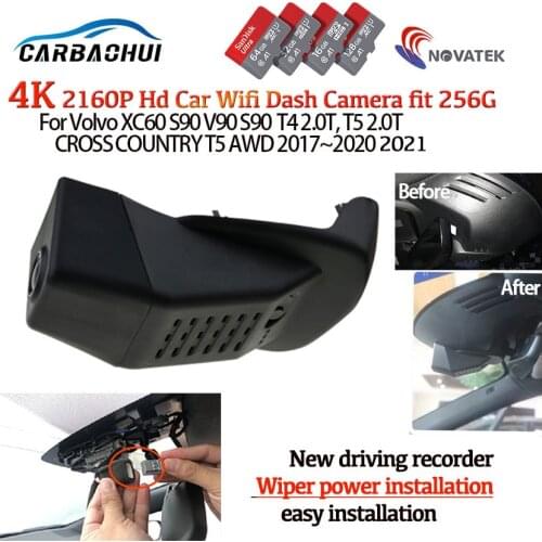 HD 4K 2160P Easy to install car driving recorder DVR Wifi Video Recorder Dash Cam Camera For Volvo XC60 S90 V90 S90 2017~2021